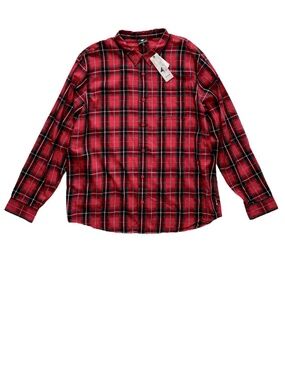 LRG Lifted Research Group Shirt Nwt Red Plaid Check Cotton Long Sleeve Shirt 3XL